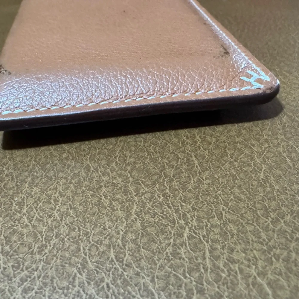 Hermes H Sellier Card Holder Gold Evercolor Calfskin 2024 W Stamp Unisex $700